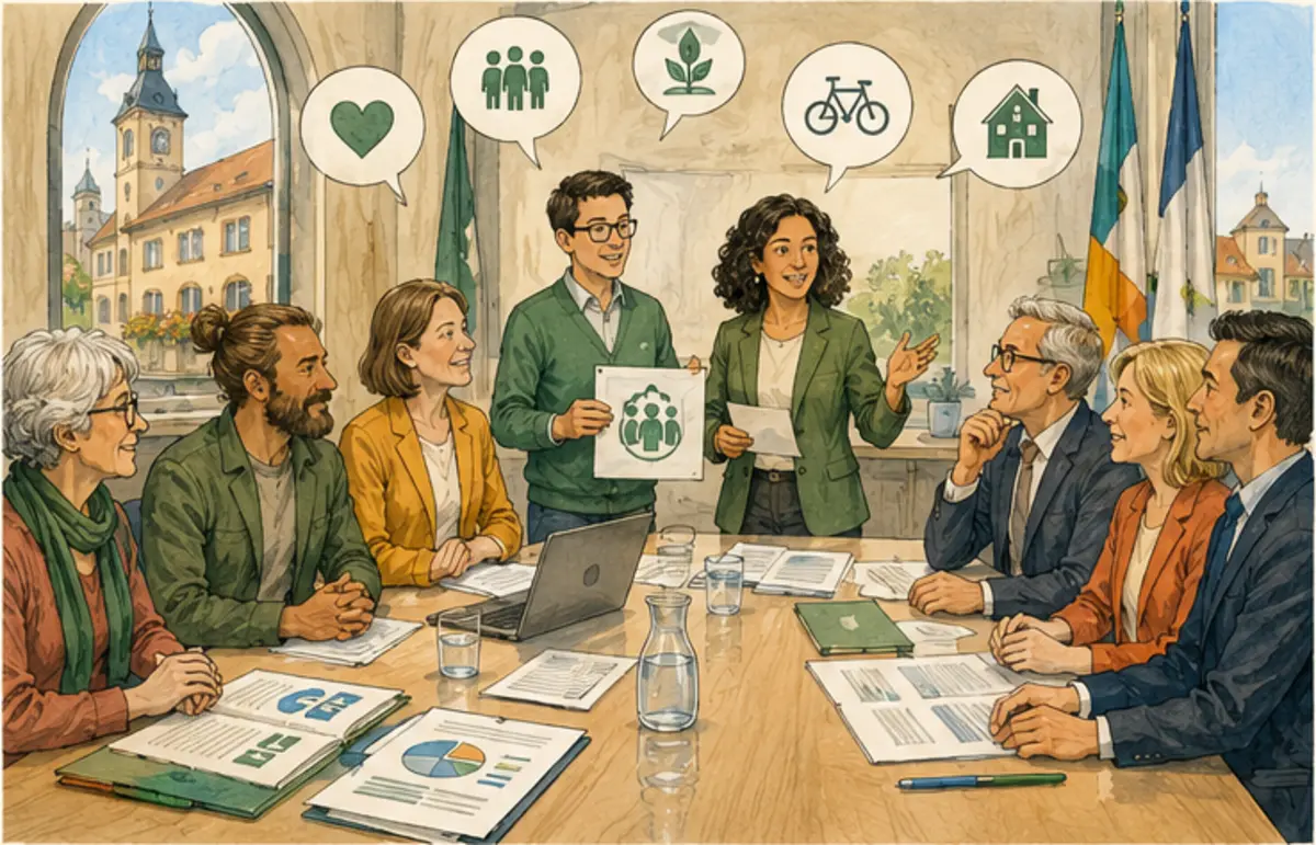 Detailreicher Business-Cartoon zu Politik & Interessenvertretung für Vereinsvorstände